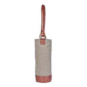A bottle of wine Up-Cycled Canvas Wine Bag, M-6559