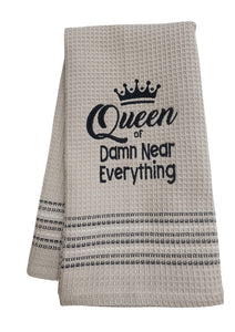 QUEEN of damn Tea Towel - Set of 2 , MH-276