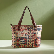 Load image into Gallery viewer, Lola Up-Cycled Canvas and Durrie Tote M-9002
