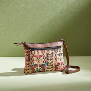Lola  Up-Cycled Canvas and Durrie Crossbody M-9005