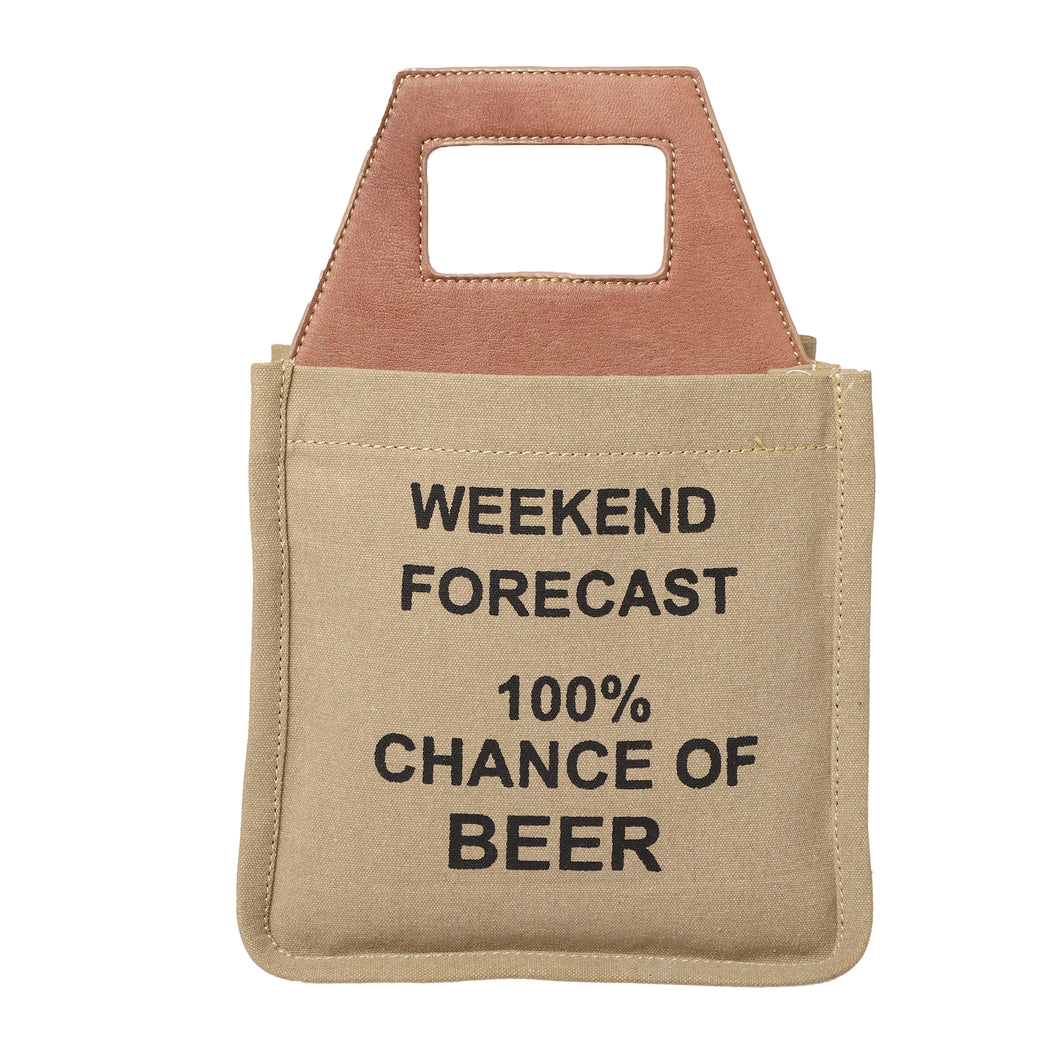 WEEKEND FORECAST Up-Cycled Canvas Beer Caddy, M-6545