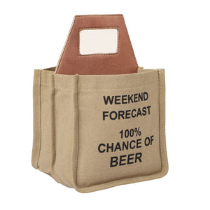 WEEKEND FORECAST Up-Cycled Canvas Beer Caddy, M-6545