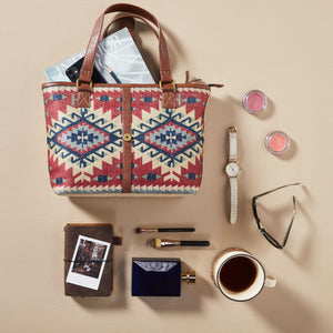 Metro Up-Cycled Canvas and Durrie Tote M-9003