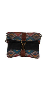 Mona B. Paige Up-cycled and Re-cycled Canvas and Durrie Cross-body Bag with Vegan Leather Trim, M-6528