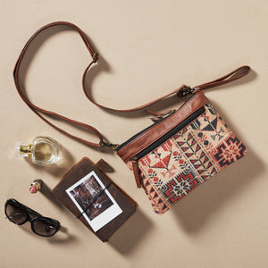 Lola  Up-Cycled Canvas and Durrie Crossbody M-9005