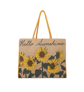 Hello Sunshine Burlap Tote, B-530