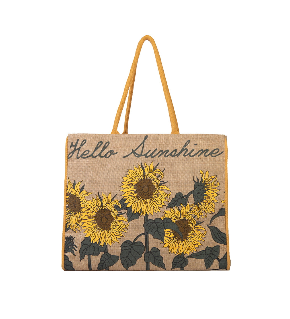 Hello Sunshine Burlap Tote, B-530