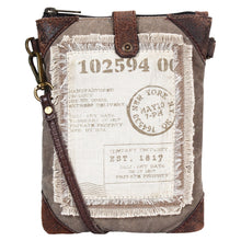 Load image into Gallery viewer, Mona B. Atlas Up-cycled and Re-cycled Canvas Cross-body with Vegan Leather Trim
