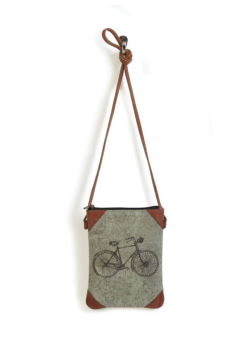 Mona B. Cruiser Convertible Up-cycled Canvas Cross-body Bag with Vegan Leather Trim