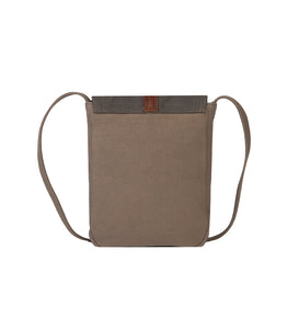Mona B. Oakley Up-cycled and Re-cycled Canvas Cross-body Bag with Vegan Leather Trim