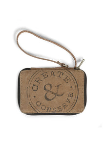 Mona B. Create & Conserve Up-cycled and Re-cycled Canvas Cross-body Bag with Vegan Leather Trim