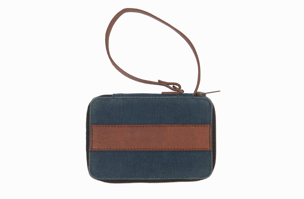 Mona B. Ryker Up-cycled and Re-cycled Canvas Wallet Bag with Vegan Leather Trim, MD-5909