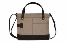Load image into Gallery viewer, Mona B. Jules Up-cycled and Re-cycled Canvas Tote/Shoulder Bag/Cross-body with Vegan Leather Trim
