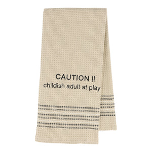 Caution Dishtowel- Set Of 2, MH-258