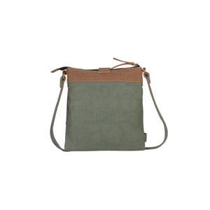 Mona B. Intermix Convertible Up-cycled Canvas Cross-body Bag with Vegan Leather Trim