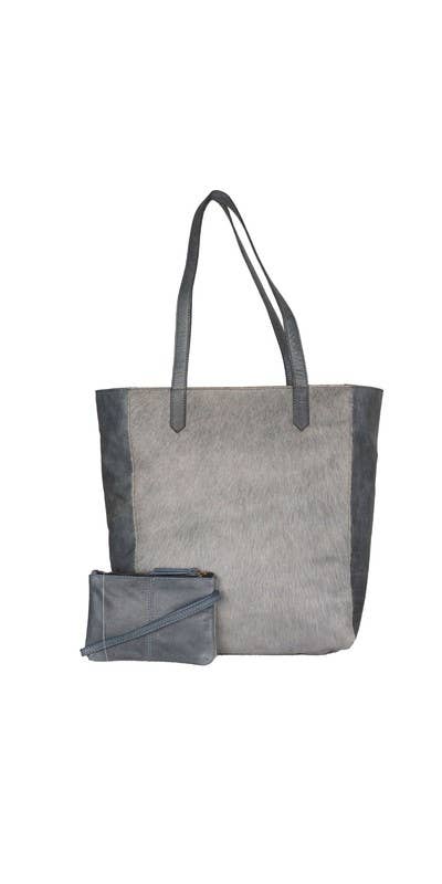 Mona B. Skylar Genuine Leather and Cowhide Tote/Shoulder Bag, M-6502