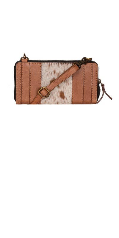 Mona B. Harper Genuine Leather and Cowhide Cross body Wristlet Wallet Bag M 6504