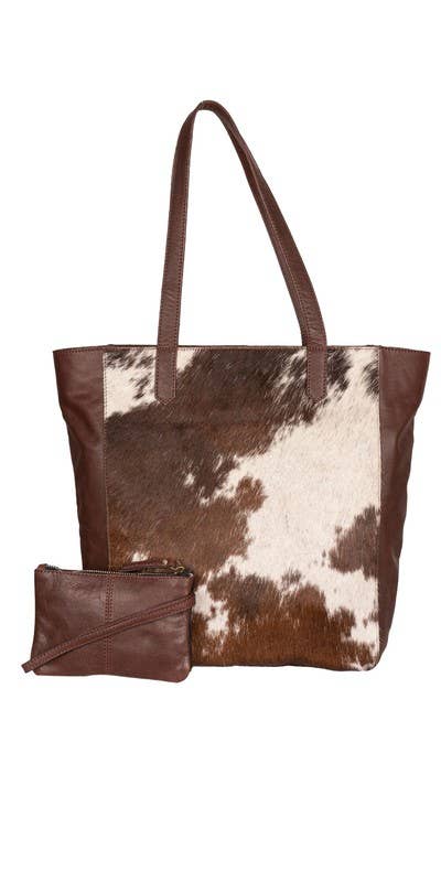 Mona B. Hailey Genuine Leather and Cowhide Tote/Shoulder Bag, M-6503