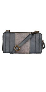 Mona B. Skylar Genuine Leather and Cowhide Cross-body/Wristlet/Wallet Bag, M-6506