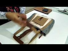 Load and play video in Gallery viewer, Mona B. Nora Up-cycled and Re-cycled Canvas Tote/Shoulder Bag with Vegan Leather Trim
